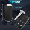 X AUTOHAUX 433MHz M3M-40821302 Replacement Keyless Entry Remote Car Key Fob for Chrysler 300 2019-2022 for Chrysler 200 2015-2017 5 Buttons with Door Key 4A Chip