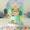 Jungle Safari Animal Cake Toppers, Wild One Animals Cake Decorations with Monkey Giraffe Lion Elephant Figurines, for Baby Shower Birthday Jungle Theme Party Supplies
