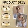 Gold Hair Cuffs 3PCS Gold Ponytail Cuff Hair Tie for Women Metal Hair Cuff Wrap for Thick Hair Cute Geometric Hair Accessories