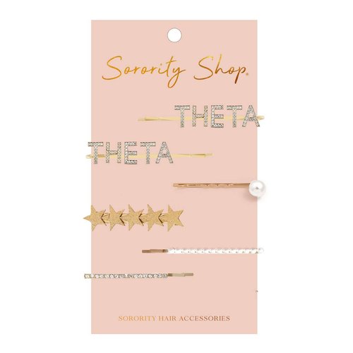 Sorority Shop - Kappa Alpha Theta - Sorority Hair Clips - 6/pack
