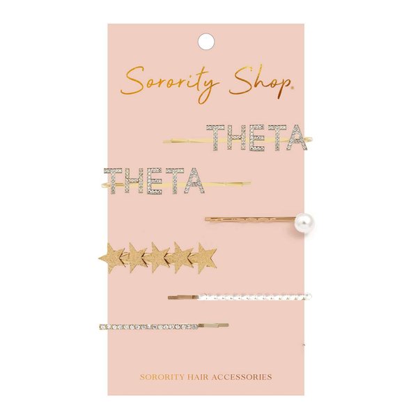 Sorority Shop - Kappa Alpha Theta - Sorority Hair Clips - 6/pack
