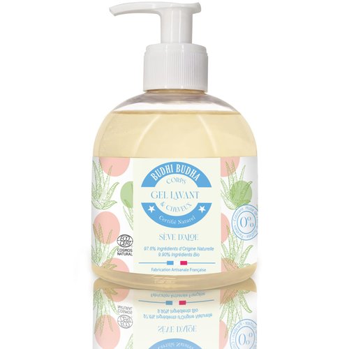 Budhi Budha 3-in-1 Natural Kids Body Wash, Shampoo, Hand Wash ECOCERT Natural Body Wash - Kids Body Wash, Women's Shower Gel - Kids Shampoo, Kids Bubble Bath, Liquid Hand Soap, Made in France