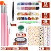 Teenitor Nail Art Brushes Nail Art Tools, Nail Brushes for Nail Art Kit with Nail Stickers, Nail Design Kit Nail Design Brushes Nail Gems, Dotting Tools Nail Art Stickers Nail Glitter Nail Accessories
