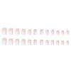Kamize Short Square Press on Nails Gradient Fake Nails with Rhinestones Full Cover Acrylic Nude False Nails for Women and Girls 24PCS