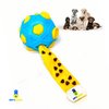PET’SBARREL Snuffle Ball for Dogs - Interactive Toy for Mental Stimulation and Slow Feeding - Yellow and Blue Dog Toy. Puzzles for Dogs to Keep Them Occupied.