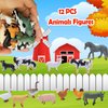 smilixin 12 PCS Animals Figures,Mini Farm Animal Figurines,Plastic Farm Animal Figures Set,Animals Learning Educational Toys Cake Toppers Birthday Gift for Kids