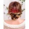 Rumtock Red Crystal Beads Rhinestones Hair Comb Red Rhinestones Hair Accessories for Wedding Brides Women Girls Dancing Ball Jewelry