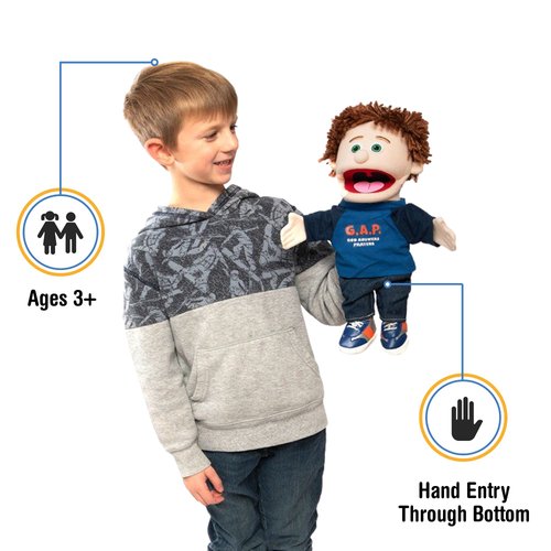 14" God Answers Prayers, Peach Boy, Christian Ministry Hand Puppet