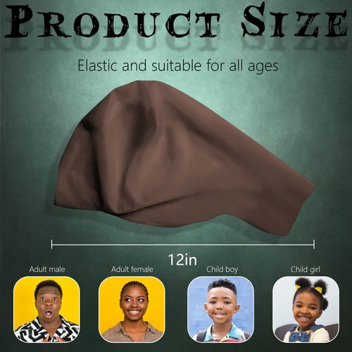 Wehhbtye 4 Pcs Dark Brown Bald Cap, Halloween Latex Makeup Caps with 4 Bald Wig, Non Slip Wig Caps for Women Men Halloween Cosplay Theme Party