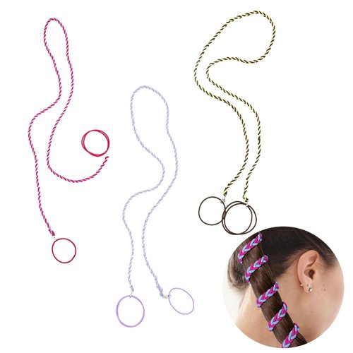 MUOVERN 3 PCS Spiral Hair Tie Ponytail Holders for Women, Elastic Braided Hair Ties for Thin Fine Hair, Pony tails Hair Ties for Gym Swimming Wind Water (35", Mix Color B)