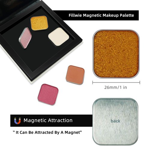 Fillwie Magnetic Single Matte Eyeshadow with Metal Pan, Long-lasting Natural Nude Color No-Makeup Look, Eyeshadow Refill, Base Eyeshadow Powder for Empty Magnetic Palette (Ivory Elegance)
