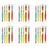 MEEDEN Paint Brushes for Kids: 6 Packs/30 Pcs Round Flat & Fan Kids Paintbrush Set - Toddlers Painting Brushes for Acrylic Watercolor & Washable Paint