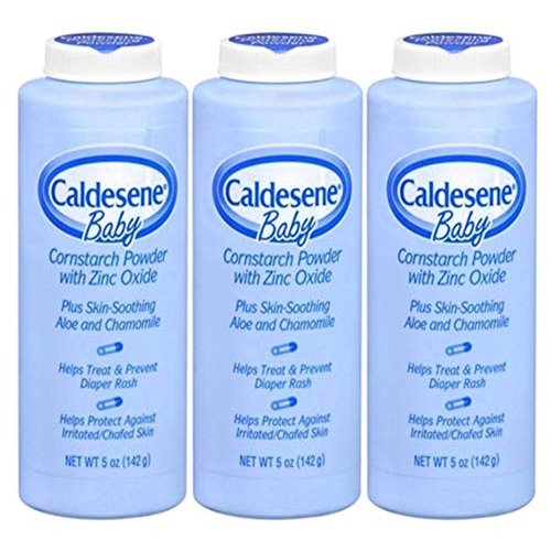 Caldesene Cornstarch Baby Powder with Zinc Oxide, Talc-Free Baby Powder, 5 Oz (3 Pack)