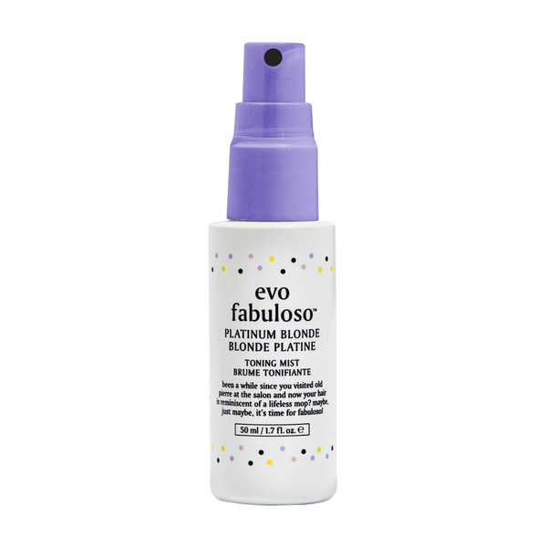 EVO Fabuloso Platinum Blonde Toning Mist - Platinum Hair Toner - Enhances Vibrancy, Neutralizes Yellow Tones - Travel Size - 1.7 Fl Oz / 50ml