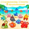 Kiss Monkey Party Favors for Kids 16 PCS Sea Animal Mini Pop Keychain,Under The Sea Party Favors,Birthday Gifts,Goodie Bag Stuffers,Carnival Prizes,Fidgets Classroom Prizes
