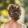 Unicra Bride Wedding Crystal Hair Pins Bridal Rhinestone Hair Pieces Wedding Hair Accessories for Women and Girls Pack of 2 (A-Silver)