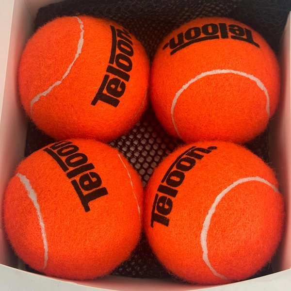 Teloon Pet Dog Playing Balls,2.5 Inch Interactive Dog Tennis Balls,Pet Safe Dog Ball Dog Tennis Balls for Exercise & Training，12 Count-Mesh Carry Bag (Orange-4)