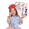 France Temporary Tattoos Bastille Day Tvorvik French Party Supplies Decorations Party Favors 110 PCS Tattoo France Flag Inspiring France Travel Themed Cute Kids Boy Gifts Ideal School Prizes Rewards