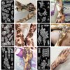 PPVWEY 12 Sheet Henna Tattoo Stencils kit, Temporary Tattoos Templates Hand Forearm Indian Airbrush Tattoo Stickers for Women Girls (Black)