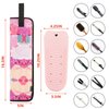 Beautyflier Set of 2 Curling Iron Travel Case, Canvas Heat-Resistant Flat Iron Holder Case, Straightener Travel Case and Silicone Mat for Hair Tools for Travel, Gym or Daily Use (16.5IN, Pink Flower)