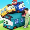 OUKEYI 11.8 Inch/30cm Car Plush Toy Simulation Bus Cute Cartoon Pillow Filling Car Plush Pillow Toy Gift Children's Birthday Party Gift (green)