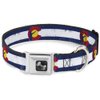 Buckle-Down 16-23" Colorado Flag/Fisher Weathered Dog Collar Bone, Wide Medium