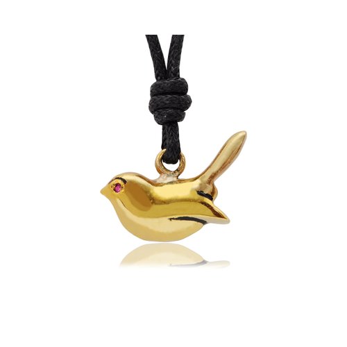 Bird Handmade Brass Gold Charm Necklace Pendant Jewelry