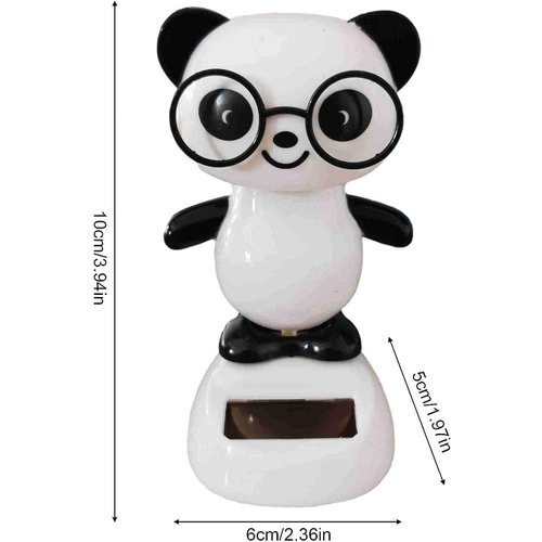 Qintreesify Black and White Solar Dancing Panda Bear Tiger - Shaking Dancing, Car Dashboard Ornament, Dancing Animal Figurine for Car Interior Home Desk Decorations Solar Power Kits,Car Accessories