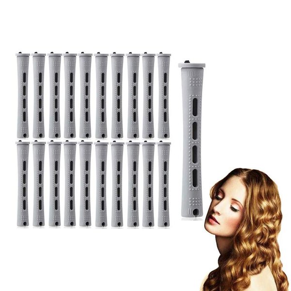 20Pcs Hair Rollers Hair Perm Rods Set 5 Sizes Hair Rollers Plastic Cold Wave Rods Perming Rods Curlers Hairdressing Styling Tool for Women Hair DIY Hairdressing Tools (White)