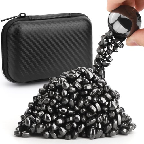 Cool Fidget Magnet Ferrite Putty, Slime Putty Party Favors, Hematite Magnetic Stones Eggs with 1.26 inch Magnet Balls, Anti Anxiety Desk Toy, Stress Relief EDC Toy Atuism Slime Putty& Science Kit Gift