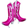 Wettarn 6 Pcs Cowgirl Boot Balloons 30 Inch Cowgirl Balloons Foil Balloon for Last Rodeo Bachelorette Party, Cowgirl Birthday Decorations and Party Supplies (Pink)