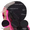 msloosily Hot Pink Skunk Stripe Wigs 22inch Highlight Synthetic Hair Lace Front Wigs for Black Women Middle Part Fake Scalp Long Wavy Wig Natural Looking Synthetic Body Wave Wigs