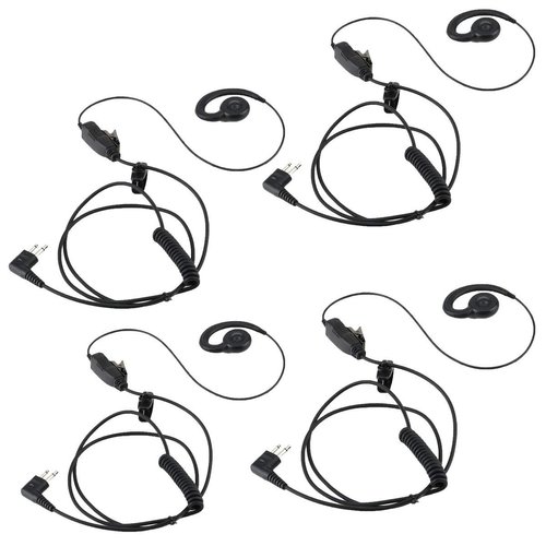 HWAYO Walkie Talkie Swivel Earpiece with Microphone and PTT for Motorola Two Way Radio - Motorola Swivel Earpiece Compatible with Walkie Talkies CLS1410, CLS1100, HKLN4604A (4 Pack)
