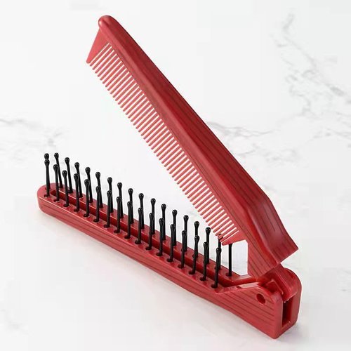 Red Portable Travel Comb Brush Combo Folding Static Folding Comb For Popular Styling Tools and Appliances