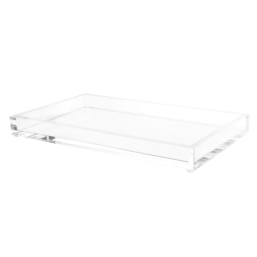 Acrylic Tray Organizer - Clear Minimalist Catchall Holder for Bedside, Bathroom, and Office Storage - Aesthetically Pleasing Room Decor by Lavish Home