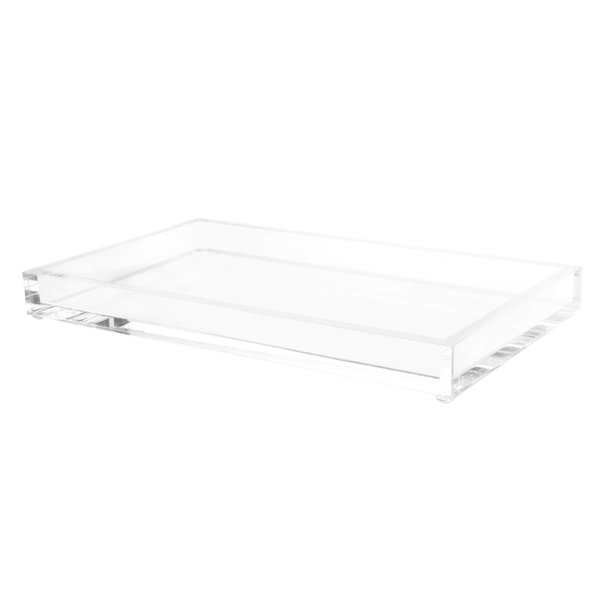 Acrylic Tray Organizer - Clear Minimalist Catchall Holder for Bedside, Bathroom, and Office Storage - Aesthetically Pleasing Room Decor by Lavish Home