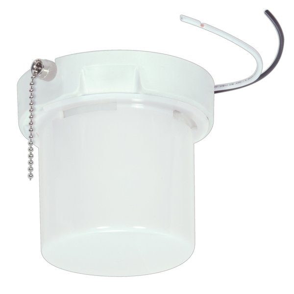 Satco 90/2616 13 Watt Squat Pull Chain Fluorescent Ceiling, Closet, Storage, Fixture with Twist-On Lexan Lens GU24 Base, Frosted