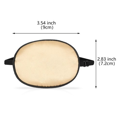 3 Pieces Silk Eye Patch Elastic Lazy Eye Patch Adult Adjustable Single Eye Patch with Elastic Strap (Black, Champagne, Peach)