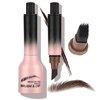 Brow-Fection Angled Brush & Dip Liquid Eyebrow Gel, Hair Like Strokes Liquid Eyebrow Brush Multi-Functional Pressed Wild Eyebrow Pencil Long Lasting Quick Drying (#04 Chocolate)