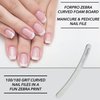 ForPro Professional Collection Zebra Curved Foam Board, 100/180 Grit, Double-Sided Manicure and Pedicure Nail Files, 7” L x .75” W, 50-Count