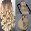 Hair Clip in Extensions Gloden Brown Bleach Blonde to Bleach Blonde Ombre Aison 18Inch 7pcs 120g Double Weft Human Sew in Hair
