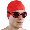 AqtivAqua Swim Goggles Swimming Goggles for Adult Men Women Kids 6-14 Youth Girls Boys Childrens DX-S (Red&Black frame, Red case, Shade lens)