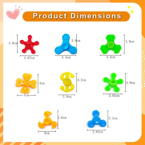 50 Pack Mini Fidget Spinner Toys,Stress Relief Sensory Toys,Birthday Gifts Party Favors for Kids Teens Adults,Easter Basket Pinata Goodie Bag Stuffers,Treasure Box Toys for Classroom Prizes Supplies