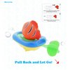 Dollibu Boat Racer Buddy, Fun Educational Bath Toy Finger Puppet Pull and Go Water Racing Sea Life Pal for Shower Pool Bathtub Swim Hard Surfaces - Baby Toddler and Boy - 6 Inch - 3 in 1 Game - Fish