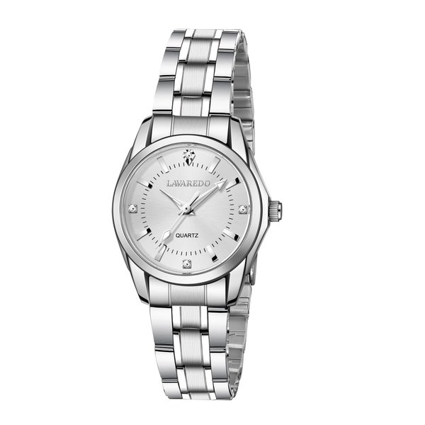 L LAVAREDO Watches for Women, Stainless Steel Quartz Watch Waterproof Luminous, Luxury Dial Ladies Watch with Premium Crystal Accented