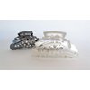 Generic Matte silver dark gun metal leaf metal crystal hair claw clip jaw clip (Primary color: Dark silver)