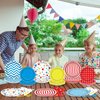 Justforjoyful 96Pcs Carnival Party Supplies Circus Theme Plates Napkins Tableware Set Red Blue Carnival Party Decorations Dinnerware for Kids Birthday Baby Shower Circus Party Favors Serves 24 Guests