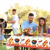 Amylove 3 Pack Plastic BBQ Picnic Tablecloths 86 x 51 Inches Stain Resistant Tablecloth for Outdoor Indoor Birthday Barbecue Baby Shower Holidays Christmas Party Supplies