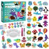 Byncceh DIY Wooden Magnets, 40 pcs Magic Magnetic Paint Set, Wood Arts and Crafts Painting Kit for Kids, Make Your Own Fridge Magnets Craft Kits Party Favors Gifts Toys for Girls Boys Ages 6-8 8-12