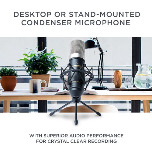 Marantz Professional MPM-1000 - Studio Recording XLR Condenser Microphone with Desktop Stand and Cable – for Podcast and Streaming Projects